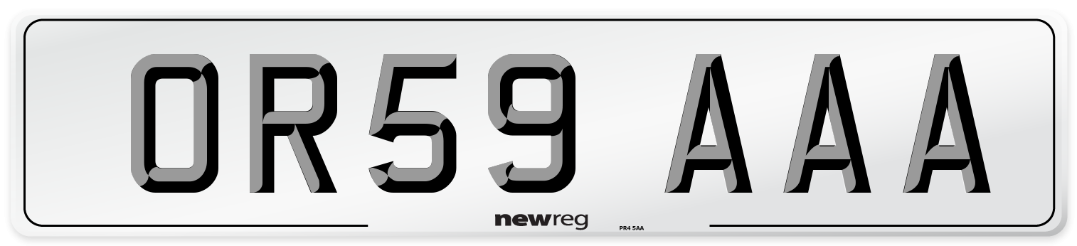 OR59 AAA Number Plate from New Reg